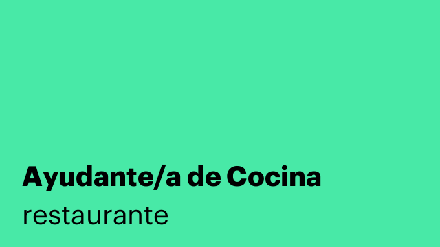 Ayudante/a de Cocina