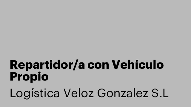 Repartidor/a con Vehículo Propio