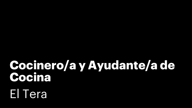 Cocinero/a y Ayudante/a de Cocina