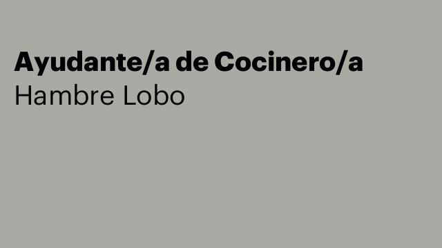 Ayudante/a de Cocinero/a