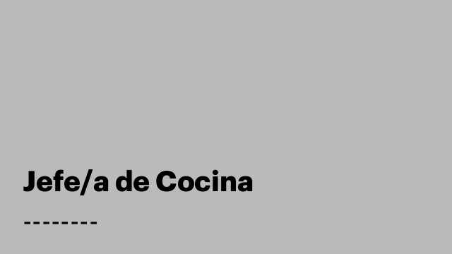 Jefe/a de Cocina