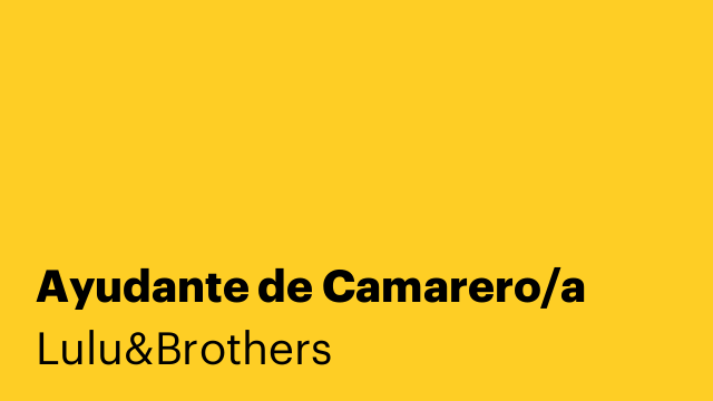 Ayudante de Camarero/a