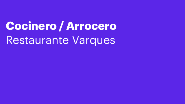 Cocinero / Arrocero