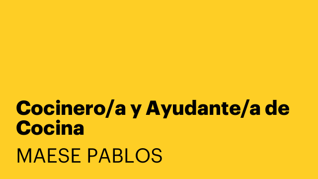 Cocinero/a y Ayudante/a de Cocina