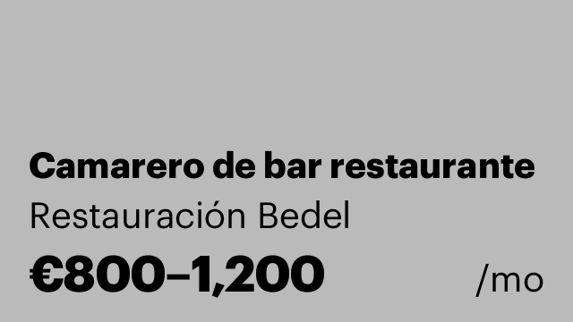 Camarero de bar restaurante