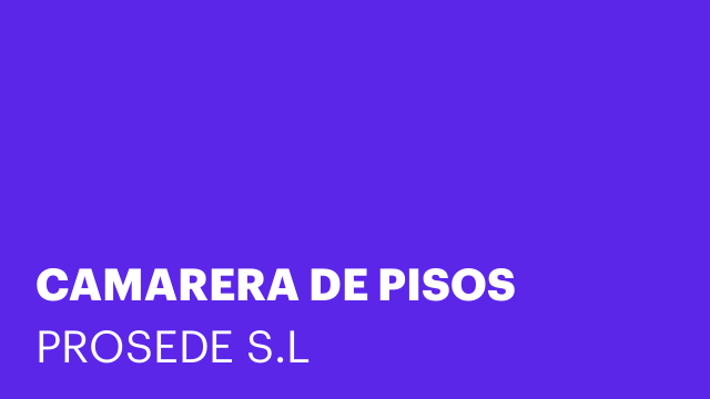 CAMARERA DE PISOS