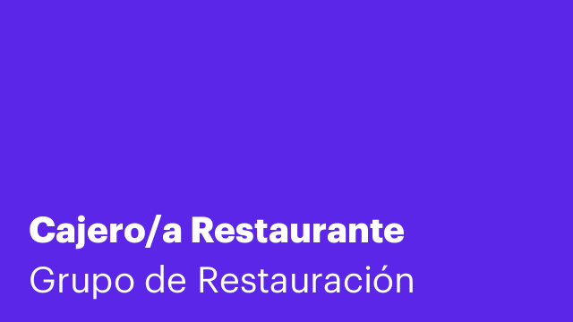 Cajero/a Restaurante