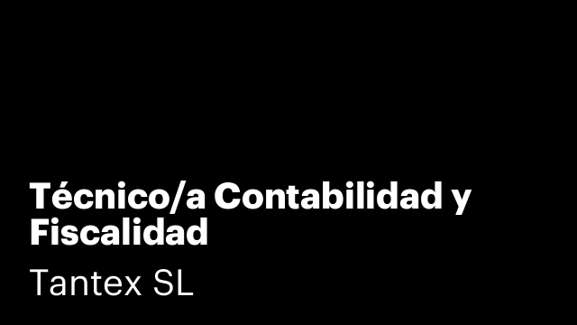 Técnico/a Contabilidad y Fiscalidad