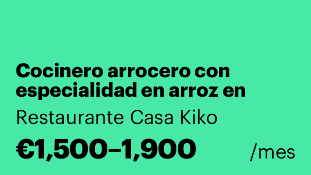 Cocinero arrocero con especialidad en arroz en carranc