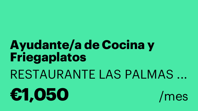 Ayudante/a de Cocina y Friegaplatos