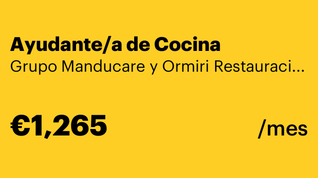 Ayudante/a de Cocina