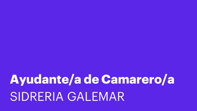 Ayudante/a de Camarero/a