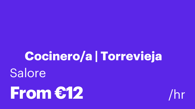 👨‍🍳 Cocinero/a | Torrevieja