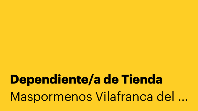 Dependiente/a de Tienda