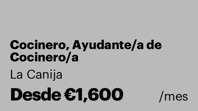 Cocinero, Ayudante/a de Cocinero/a