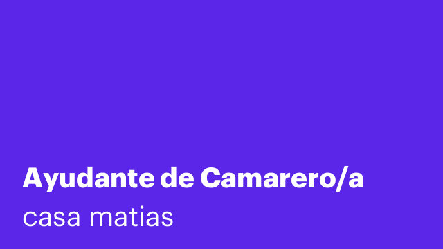 Ayudante de Camarero/a