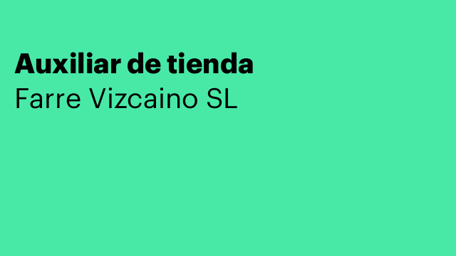 Auxiliar de tienda