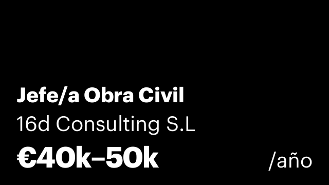 Jefe/a Obra Civil