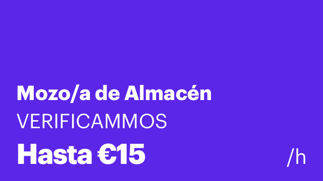 Mozo/a de Almacén