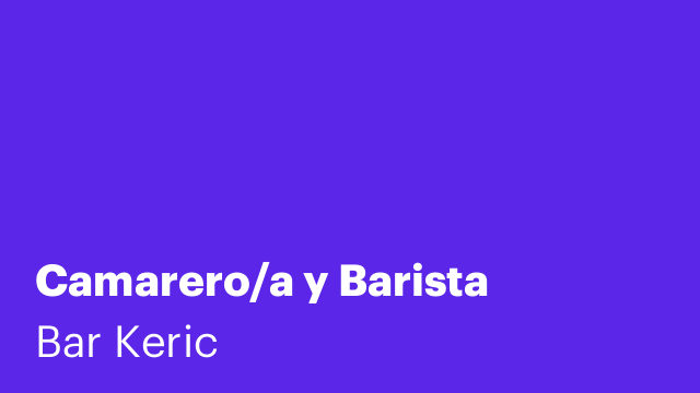 Camarero/a y Barista