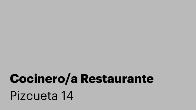 Cocinero/a Restaurante