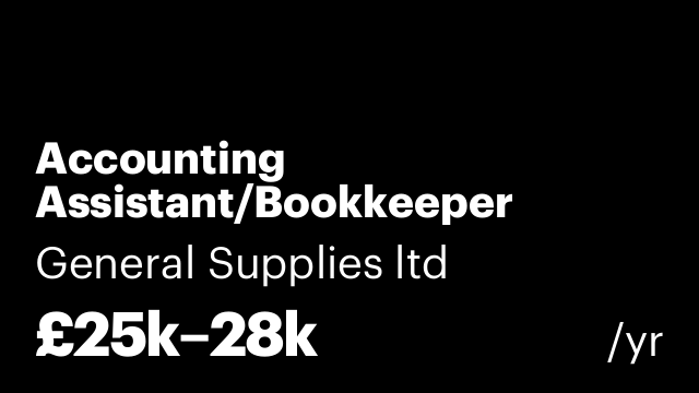 Accounting Assistant/Bookkeeper