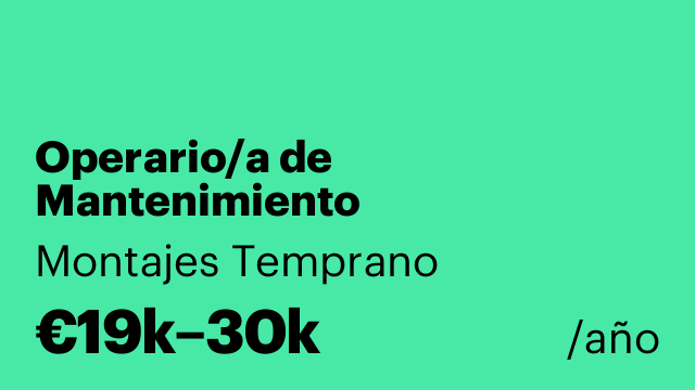 Operario/a de Mantenimiento