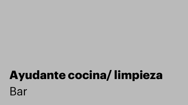 Ayudante cocina/ limpieza