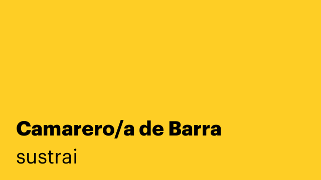 Camarero/a de Barra