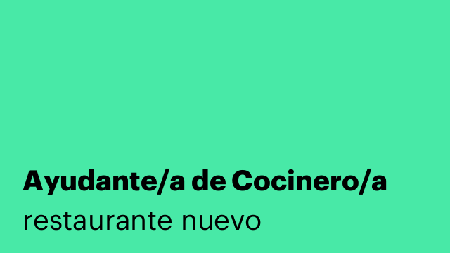 Ayudante/a de Cocinero/a