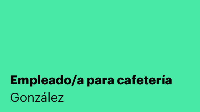 Empleado/a para cafetería
