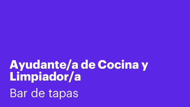 Ayudante/a de Cocina y Limpiador/a