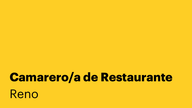 Camarero/a de Restaurante