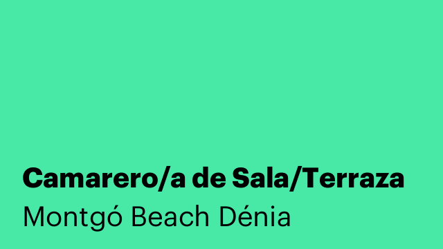 Camarero/a de Sala/Terraza