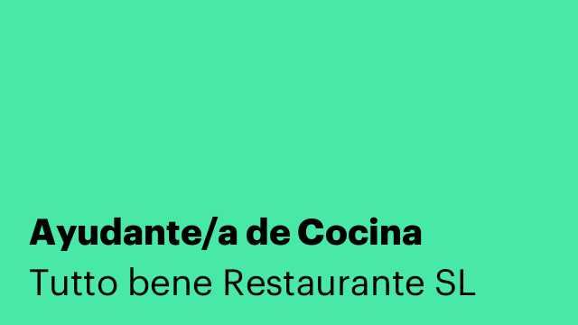 Ayudante/a de Cocina