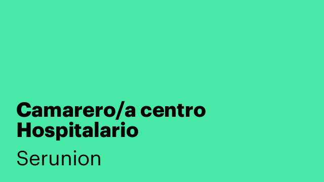 Camarero/a centro Hospitalario