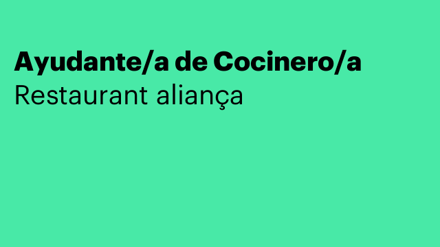 Ayudante/a de Cocinero/a