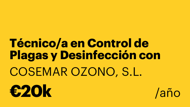 Técnico/a en Control de Plagas y Desinfección con Perfil Comercial