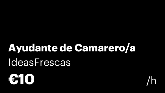 Ayudante de Camarero/a