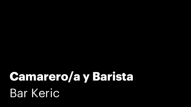 Camarero/a y Barista