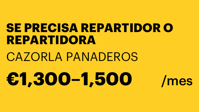 SE PRECISA REPARTIDOR O REPARTIDORA