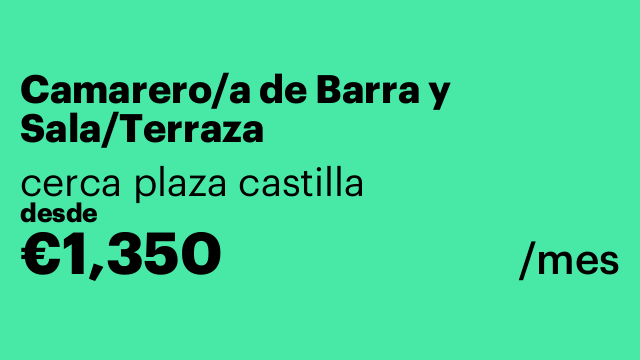 Camarero/a de Barra y Sala/Terraza