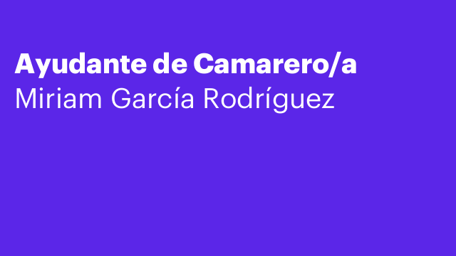 Ayudante de Camarero/a