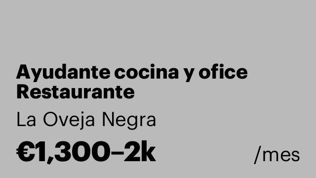 Ayudante cocina y ofice Restaurante