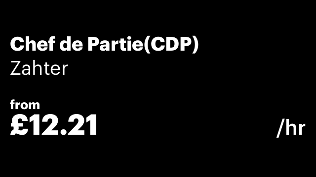 Chef de Partie(CDP)