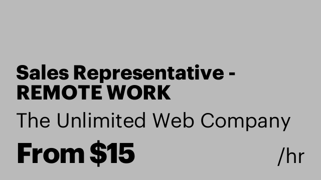 Sales Representative - REMOTE WORK