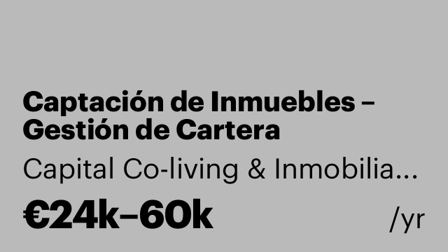 Captación de Inmuebles – Gestión de Cartera Inmobiliaria