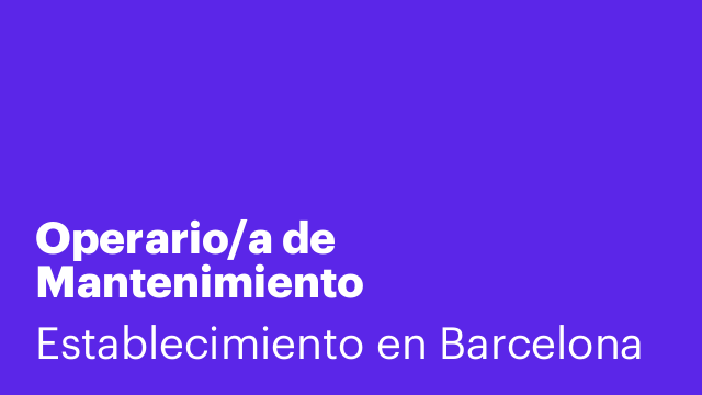 Operario/a de Mantenimiento