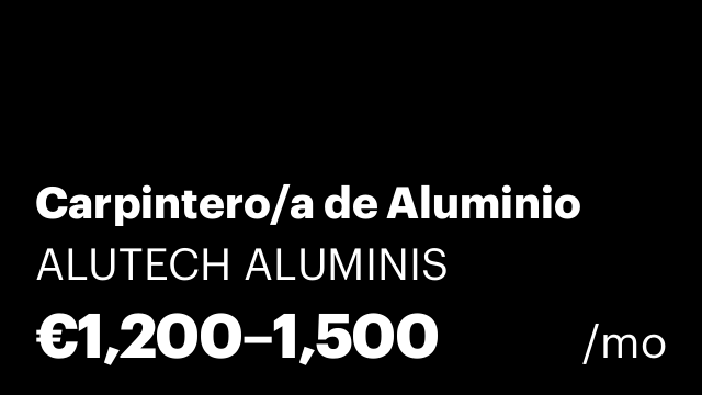 Carpintero/a de Aluminio