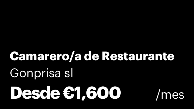 Camarero/a de Restaurante